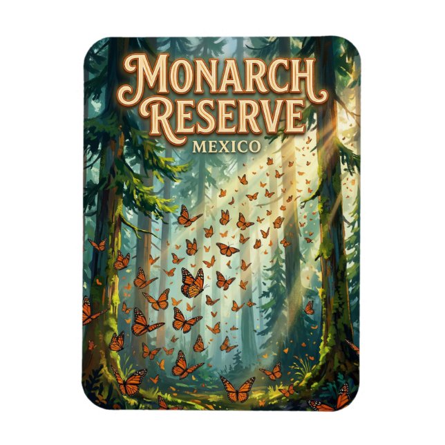 Monarkfjärilsreservatet Mexiko Magnet (Vertikal)