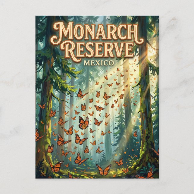 Monarkfjärilsreservatet Mexiko Vykort (Framsida)