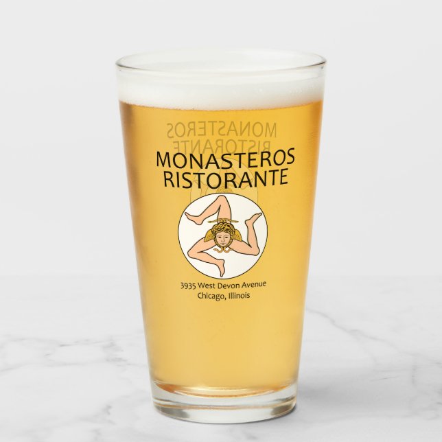 Monasteros Ristorante, Chicago, Illinois Glaskopp (Framsida fylld)