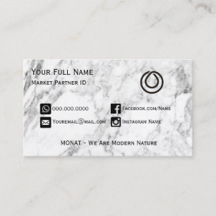 MONAT Grått Marble-Affärskort Visitkort