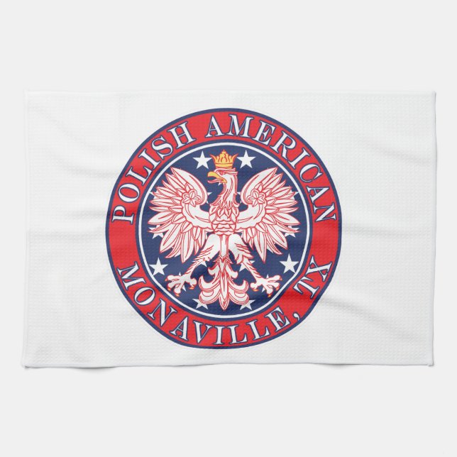 Monaville Texas polsk amerikansk Eagle Kökshandduk (Horisontell)