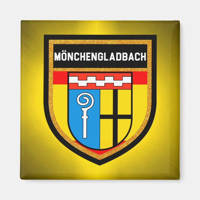 Mönchengladbach Flagga Magnet (Framsidan)