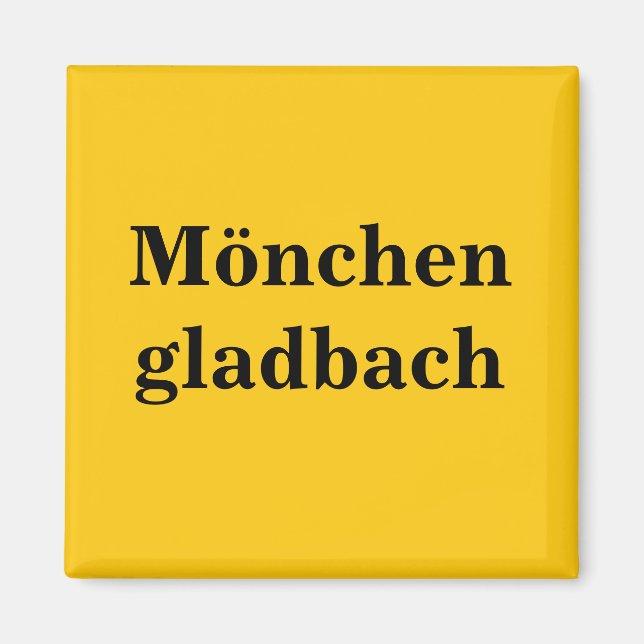 Mönchengladbach Schild Guld Gleb Magnet (Framsidan)