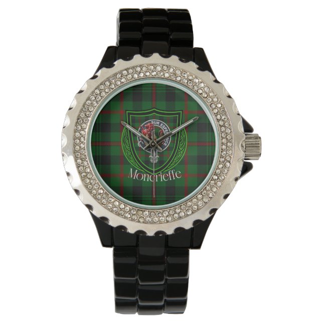 Moncrieffe Scottish Clan Tartan & Crest Armbandsur (Framsida)