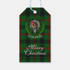 Moncrieffe skotska klan tartan och vapensköld presentetikett