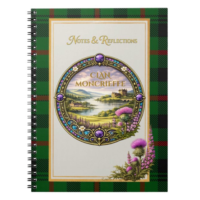 Moncrieffe skotska klan tartan & vapen anteckningsbok (Framsidan)