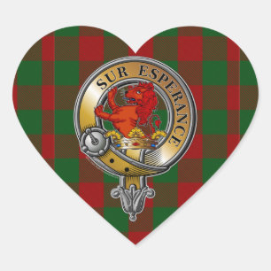 Moncrieffe Tartan & Badge Hjärtformat Klistermärke