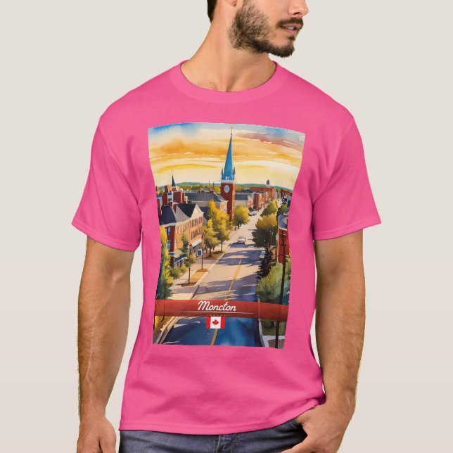 Moncton Canada Travel T Shirt (Framsida)