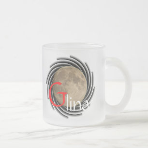 Mond, Lune, Luna, Glina, Måne Tasse Frostad Glasmugg