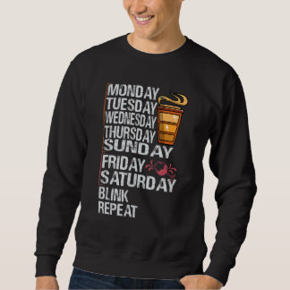 Monday Coffee Friday Wine     Week   Party Jokes Lång Ärmad Tröja