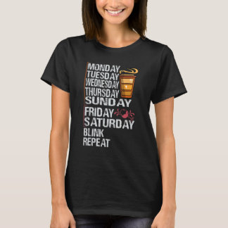 Monday Coffee Friday Wine     Week   Party Jokes T Shirt
