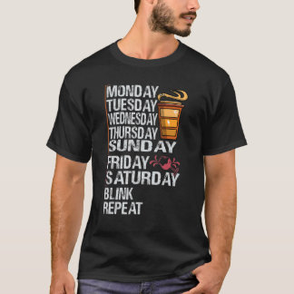 Monday Coffee Friday Wine     Week   Party Jokes T Shirt