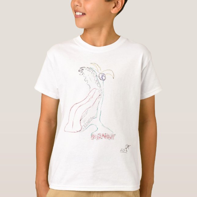 "Monday Feeling"-T-shirt T Shirt (Framsida)