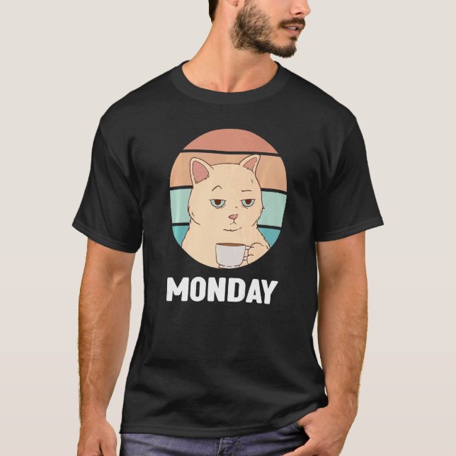 Monday Outfit  Cute Cat I hate Mondays T Shirt (Framsida)