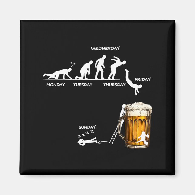 Monday Tuesday Thursday Friday Saturday Sunday Bee Magnet (Framsidan)