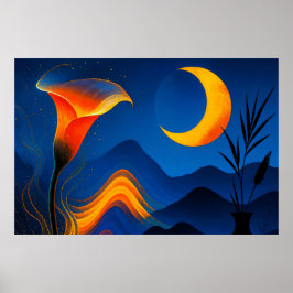 Mondblüte der Wandlung - Stille Kunst Poster