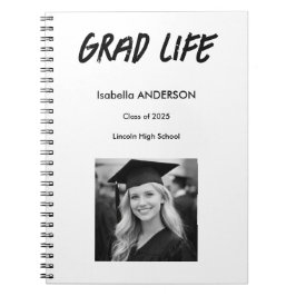 Mondern Black and White Graduation  Anteckningsbok