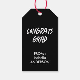 Mondern Black and White Graduation  Presentetikett