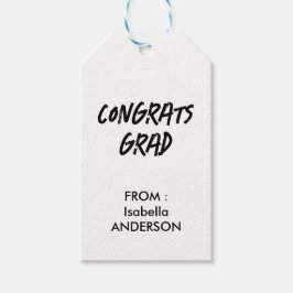 Mondern Black and White Graduation  Presentetikett