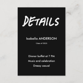 Mondern Black and White Graduation  Tilläggskort