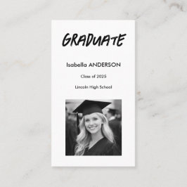 Mondern Black and White Graduation  Visitkort