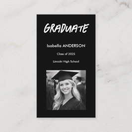 Mondern Black and White Graduation  Visitkort