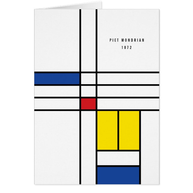 Mondran II Minimalistisk de Stijl Modern konsthant Hälsningskort (Framsidan)