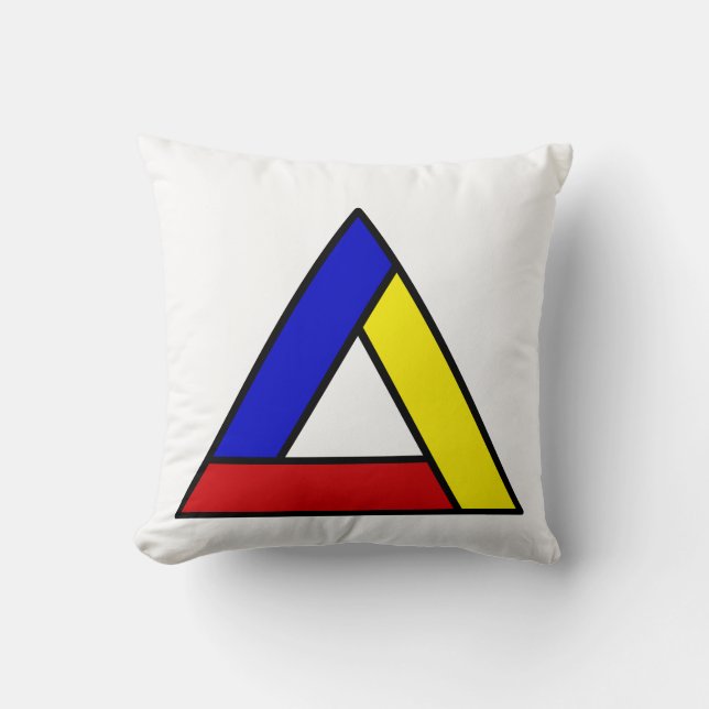 Mondran Inspired Abstrakt Triangle Art Kudde (Framsida)