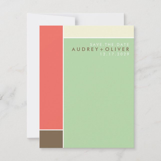 Mondran Retro-Modets teckningsfärg Spara datum Spara Datumet (Framsida)