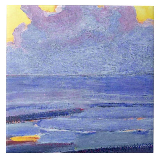 Mondran - Vid havet, populära konstverk Kakelplatta (Framsidan)