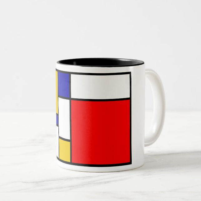 Mondrian 2 Två-Tonad mugg (Framsida höger)