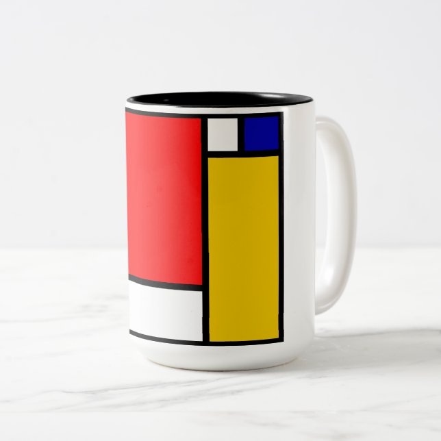 Mondrian 4 Två-Tonad mugg (Framsida höger)