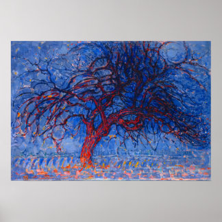 Mondrian är Röda Träd Poster
