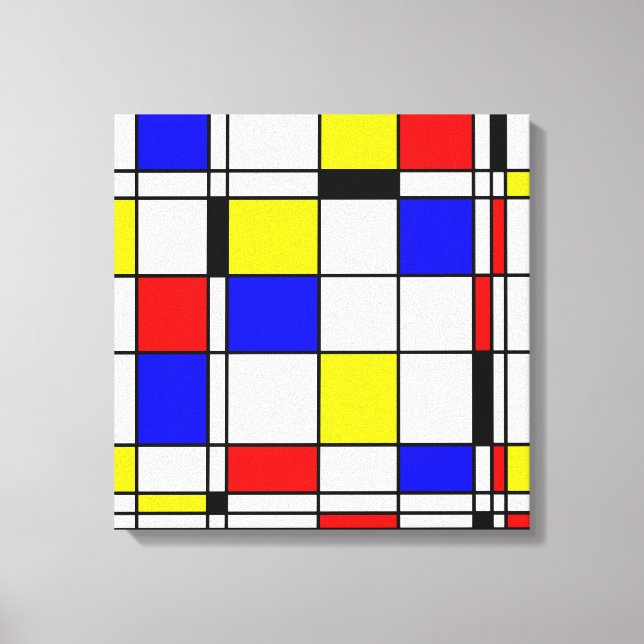 Mondrian art stil canvastryck (Framsida)