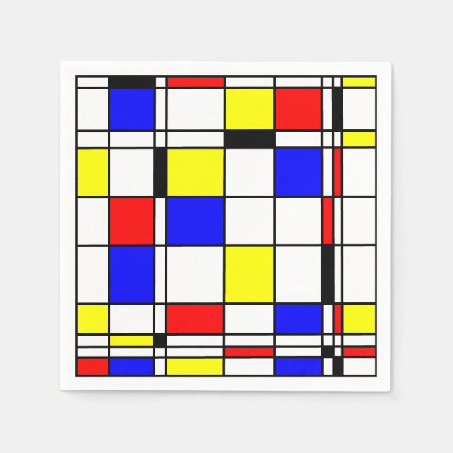 Mondrian art stil pappersservett (Framsidan)