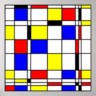 Mondrian art stil poster