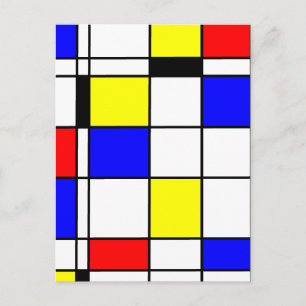 Mondrian art stil vykort