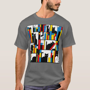 Mondrian Cats Bibliotek av Tobe Fonseca T Shirt