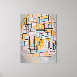 MONDRIAN - COMP. I OVAL MED FÄRG FLYGPLAN 2 1914 CANVASTRYCK