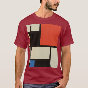 Mondrian Composition Modern Abstrakt Maroon T Shirt