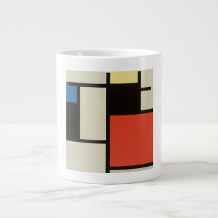 Mondrian Composition Modern Abstrakt Painting Art Jumbo Mugg