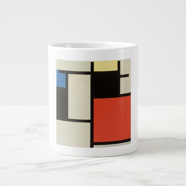 Mondrian Composition Modern Abstrakt Painting Art Jumbo Mugg (Framsidan)