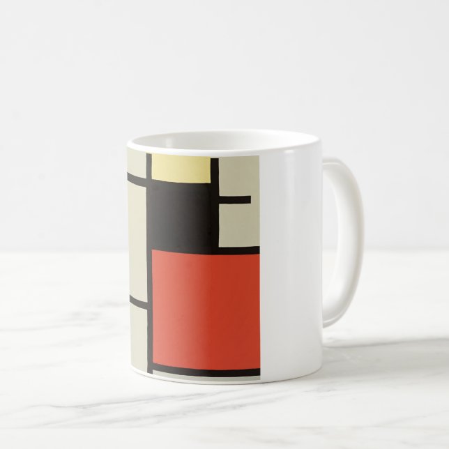 Mondrian Composition Modern Abstrakt Painting Art Kaffemugg (Framsida höger)