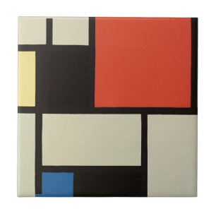 Mondrian Composition Modern Abstrakt Painting Art Kakelplatta