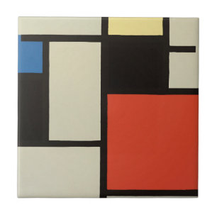 Mondrian Composition Modern Abstrakt Painting Art Kakelplatta
