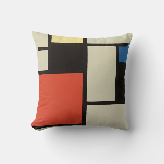 Mondrian Composition Modern Abstrakt Painting Art Kudde (Framsida)