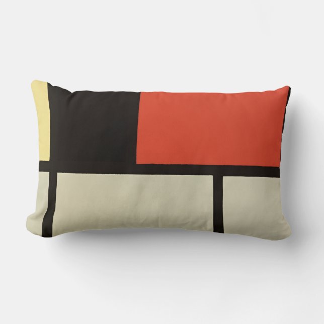 Mondrian Composition Modern Abstrakt Painting Art Lumbarkudde (Framsida)