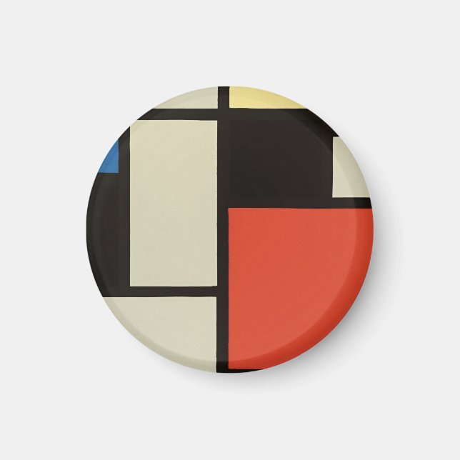Mondrian Composition Modern Abstrakt Painting Art Magnet (Framsidan)