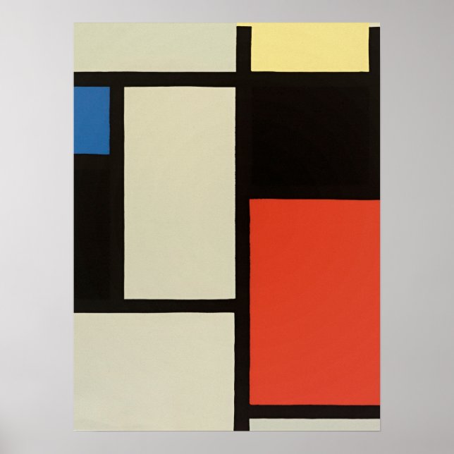 Mondrian Composition Modern Abstrakt Painting Art Poster (Framsidan)
