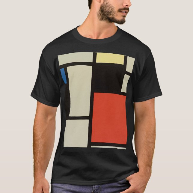 Mondrian Composition Modern Abstrakt Painting Art T Shirt (Framsida)
